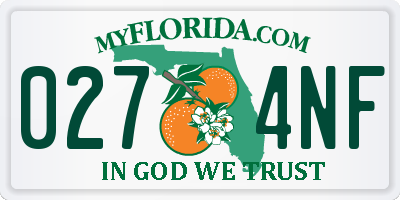 FL license plate 0274NF