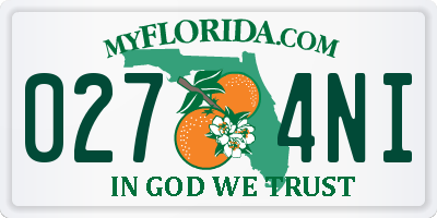 FL license plate 0274NI