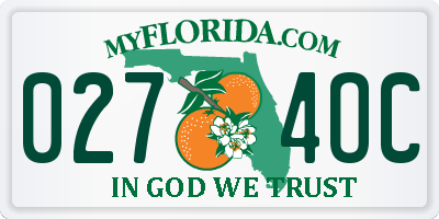 FL license plate 0274OC