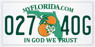 FL license plate 0274OG