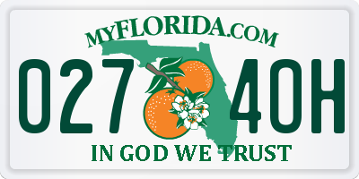 FL license plate 0274OH