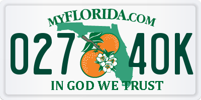 FL license plate 0274OK