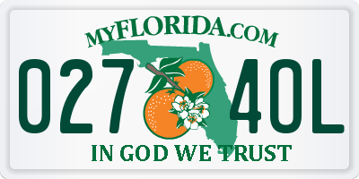FL license plate 0274OL
