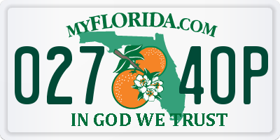 FL license plate 0274OP