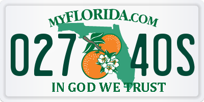 FL license plate 0274OS