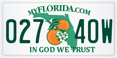 FL license plate 0274OW
