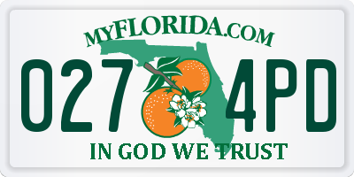 FL license plate 0274PD