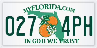 FL license plate 0274PH