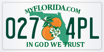 FL license plate 0274PL