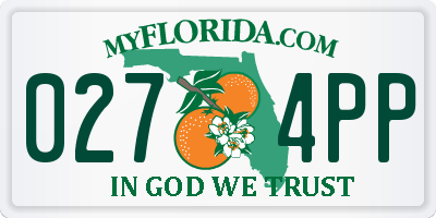 FL license plate 0274PP