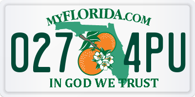 FL license plate 0274PU