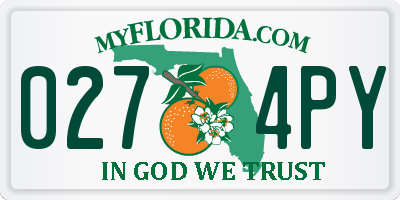 FL license plate 0274PY