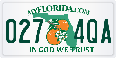 FL license plate 0274QA