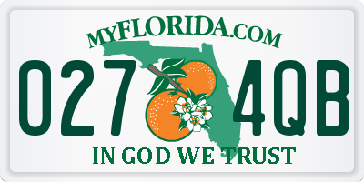 FL license plate 0274QB
