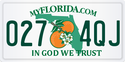 FL license plate 0274QJ