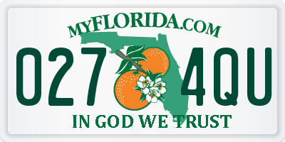 FL license plate 0274QU