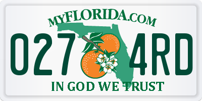 FL license plate 0274RD