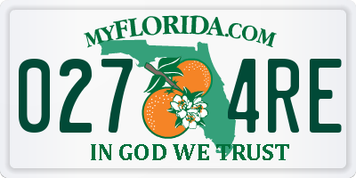 FL license plate 0274RE