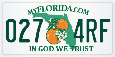FL license plate 0274RF