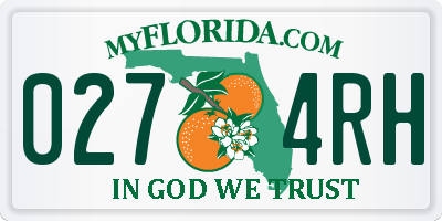 FL license plate 0274RH