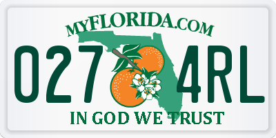 FL license plate 0274RL