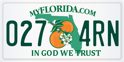 FL license plate 0274RN