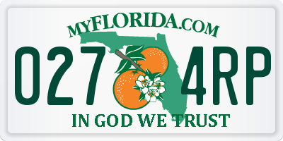 FL license plate 0274RP