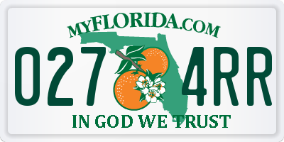 FL license plate 0274RR