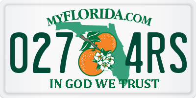 FL license plate 0274RS