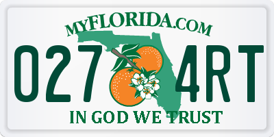 FL license plate 0274RT