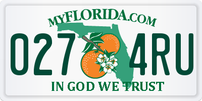 FL license plate 0274RU