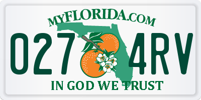 FL license plate 0274RV