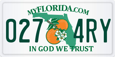 FL license plate 0274RY