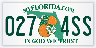 FL license plate 0274SS