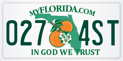 FL license plate 0274ST