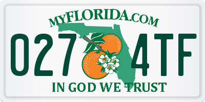 FL license plate 0274TF