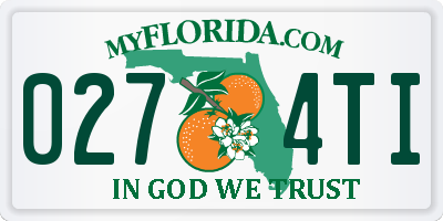 FL license plate 0274TI