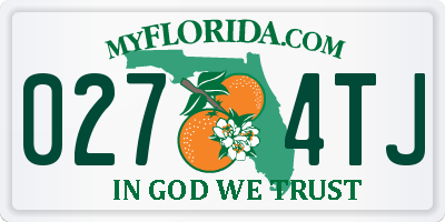 FL license plate 0274TJ