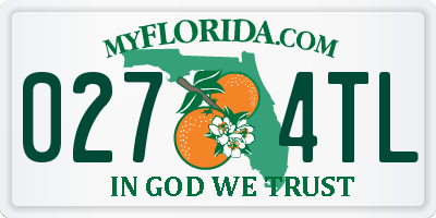 FL license plate 0274TL