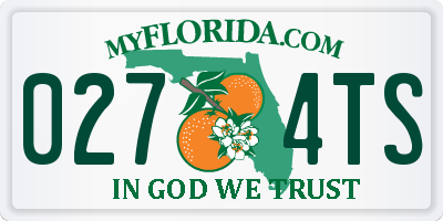 FL license plate 0274TS