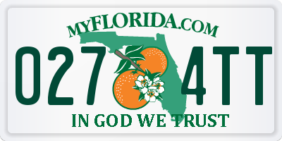 FL license plate 0274TT