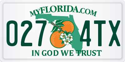 FL license plate 0274TX