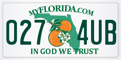 FL license plate 0274UB
