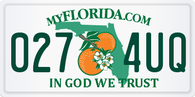 FL license plate 0274UQ