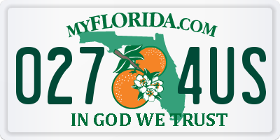 FL license plate 0274US