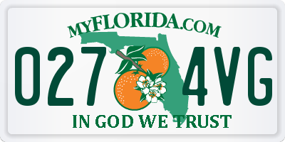 FL license plate 0274VG