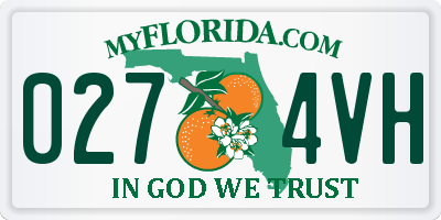 FL license plate 0274VH