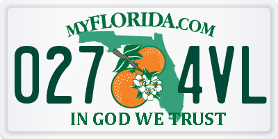 FL license plate 0274VL
