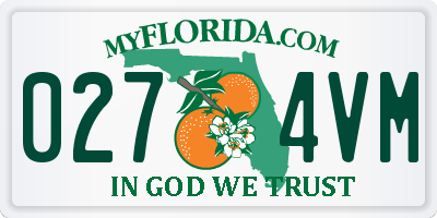 FL license plate 0274VM