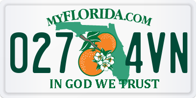 FL license plate 0274VN